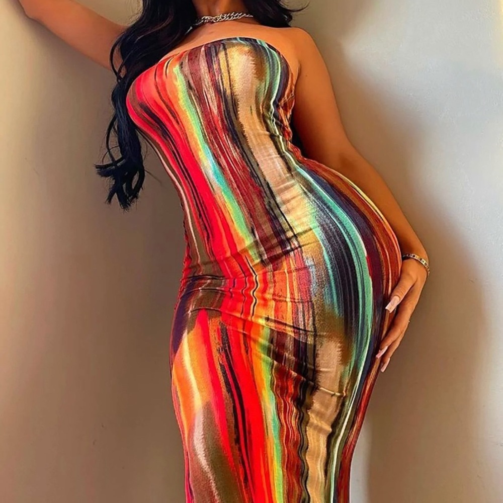 New!!! Multi-color Maxi Dress